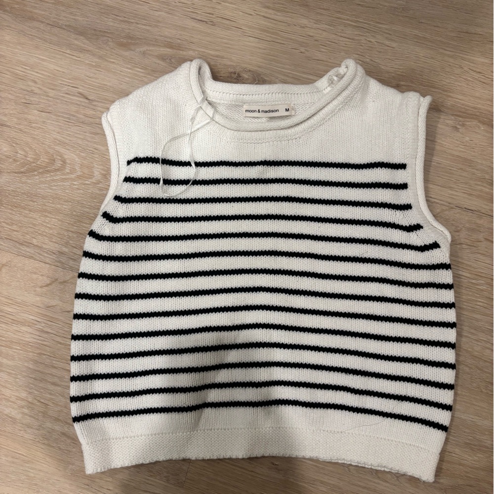 Striped Black and White Knit top